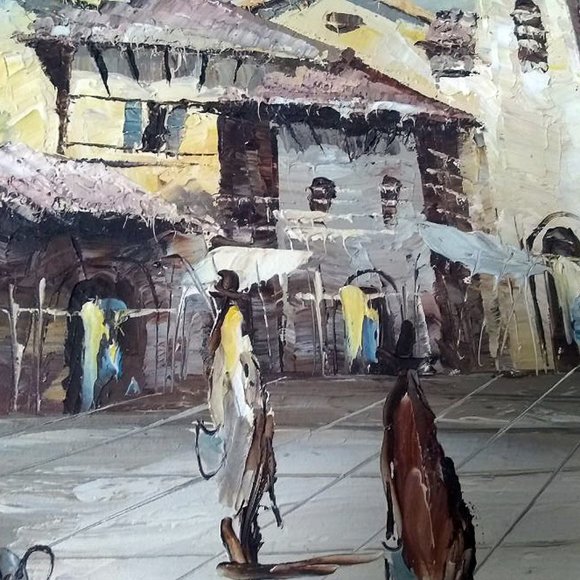 Impressionist Street Scene Original Painting Oil on Canvas Signed and Framed - Picture 4 of 9